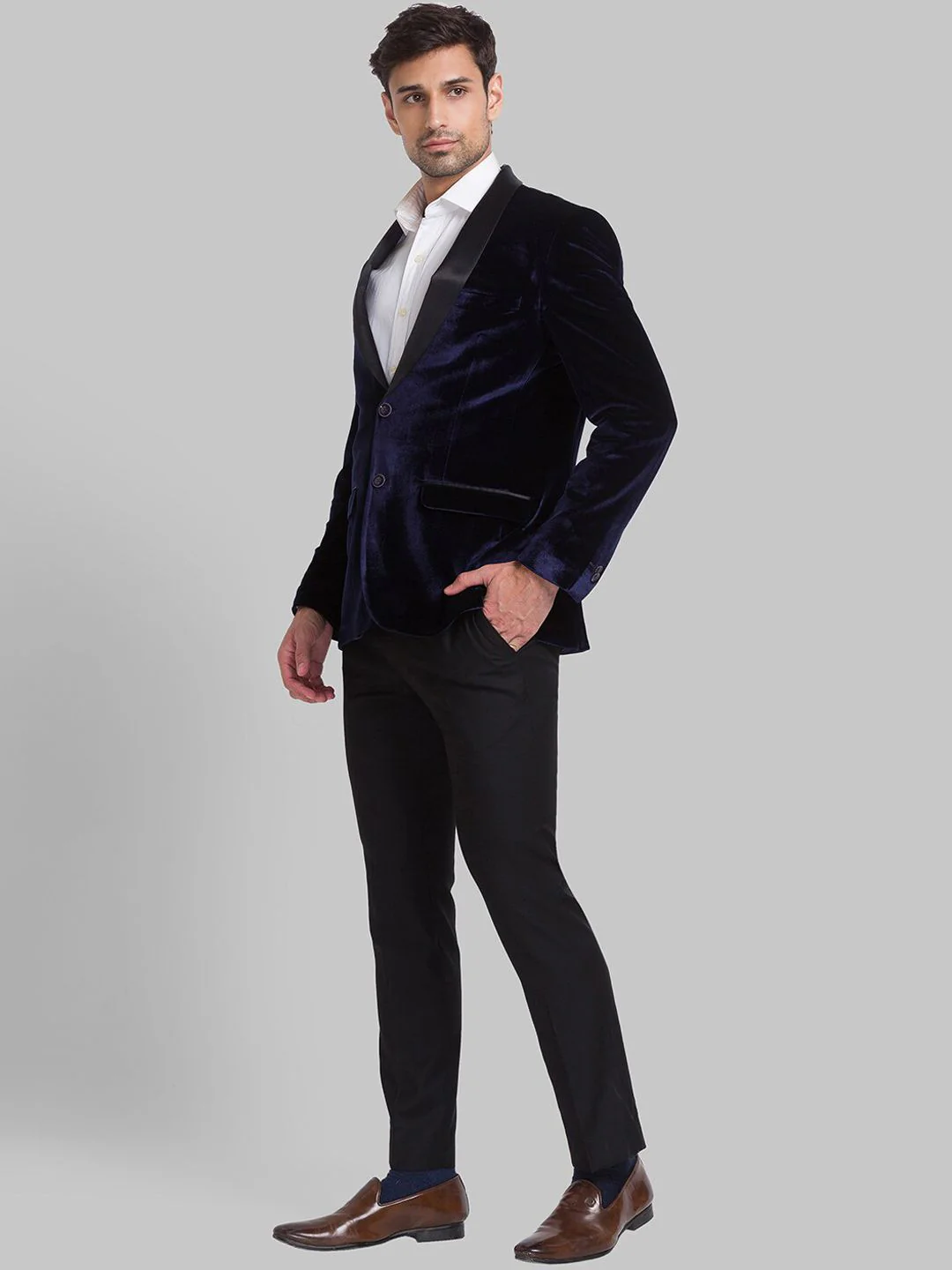 Park Avenue Men Super Slim-Fit Single Breasted 2 Piece Suits - Image 5