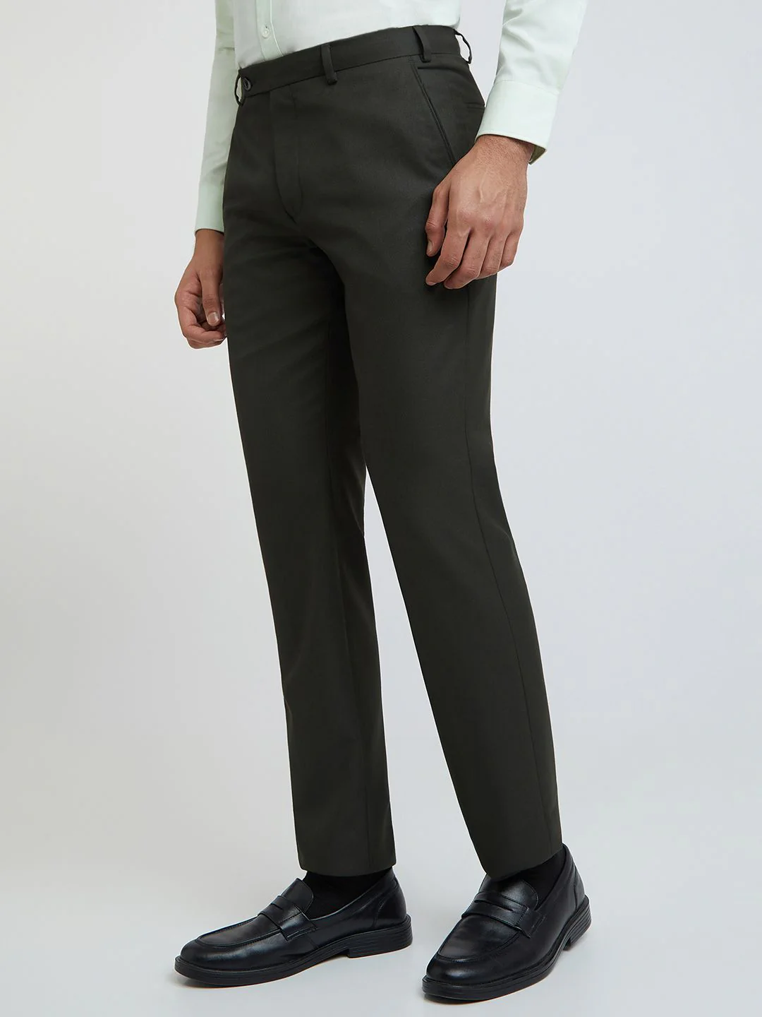 Park Avenue Men Tapered Fit Low-Rise Formal Trousers - Image 3