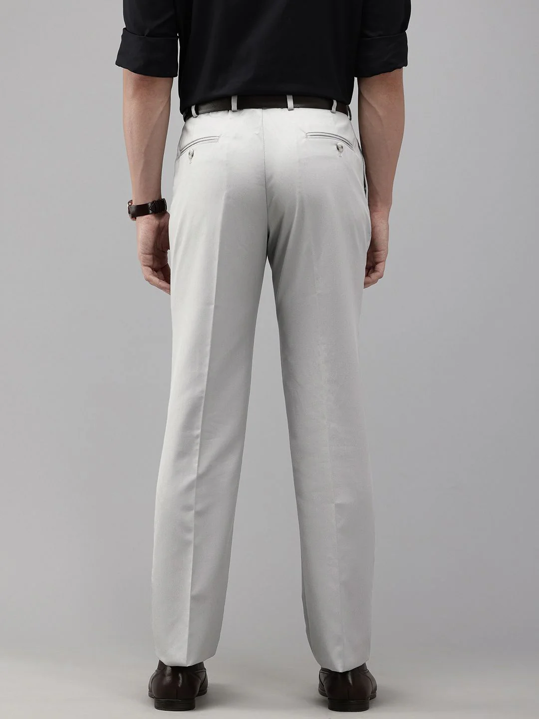 Park Avenue Men Textured Formal Trousers - Image 3
