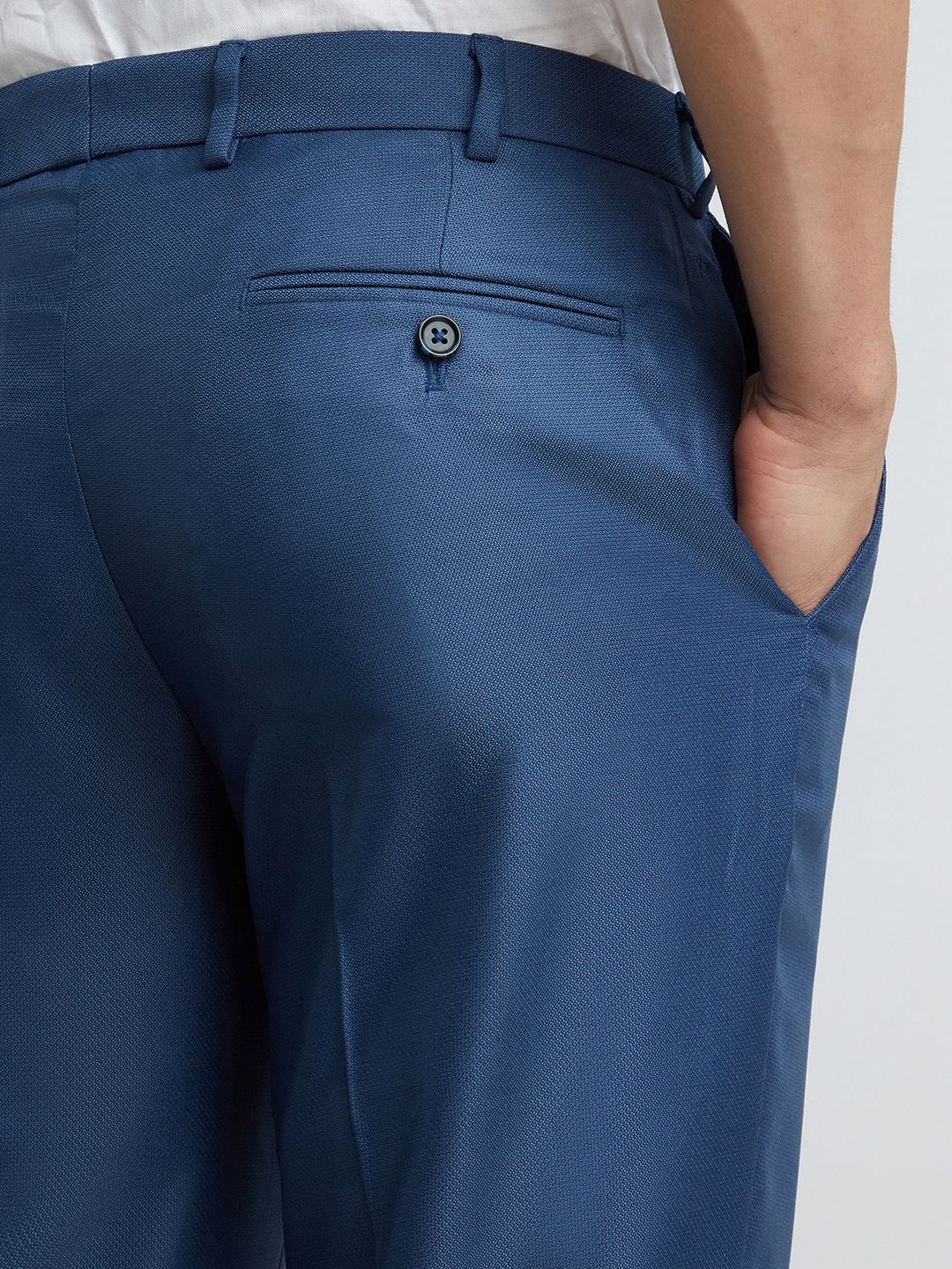 Park Avenue Men Textured Formal Trousers - Image 7