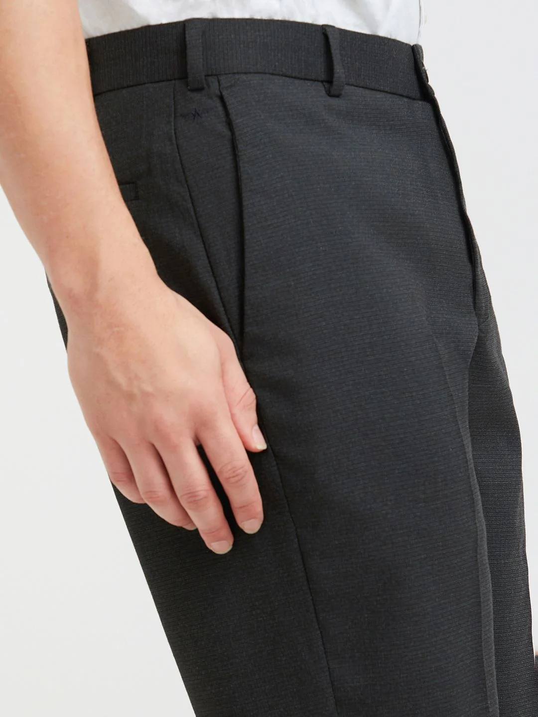 Park Avenue Men Textured Formal Trousers - Image 6