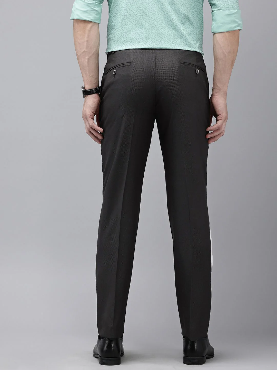 Park Avenue Men Textured Formal Trousers - Image 3