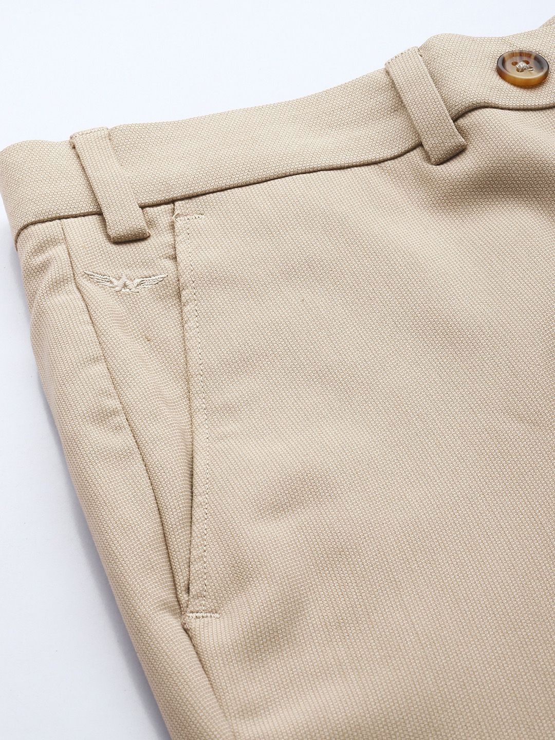 Park Avenue Men Textured Slim Fit Formal Trousers - Image 6