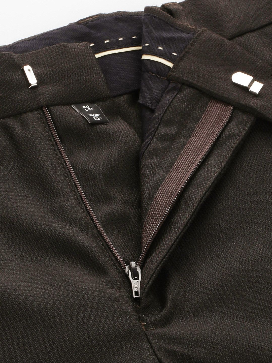 Park Avenue Men Textured Smart Fit Mid-Rise Formal Trousers - Image 4