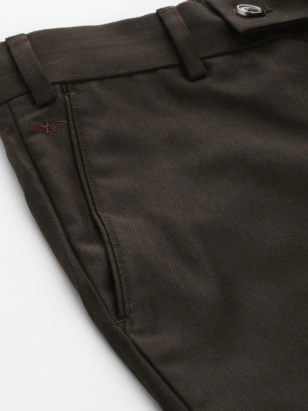 Park Avenue Men Textured Smart Fit Mid-Rise Formal Trousers - Image 6