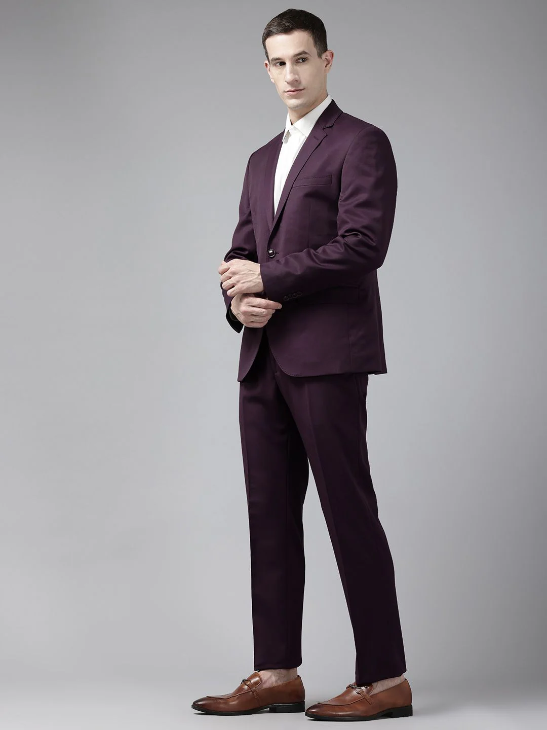Park Avenue Notched Lapel Collar 2 Piece Formal Suit - Image 5