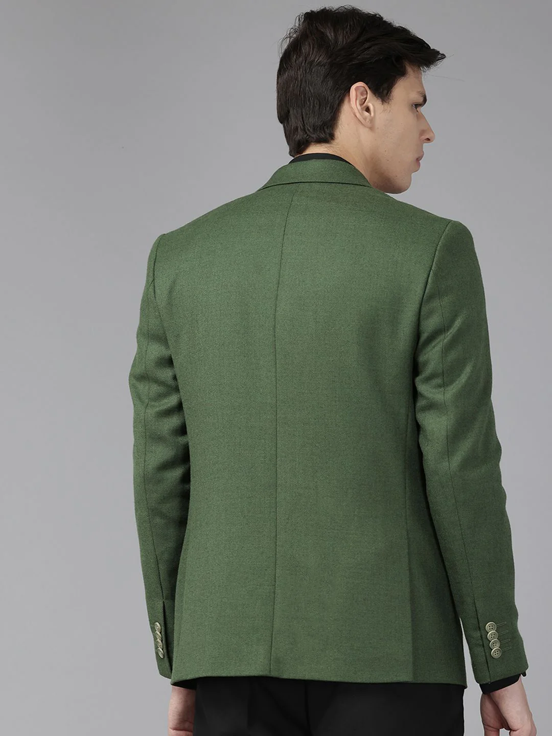 Park Avenue Notched Lapel Collar Single-Breasted Formal Blazer - Image 5