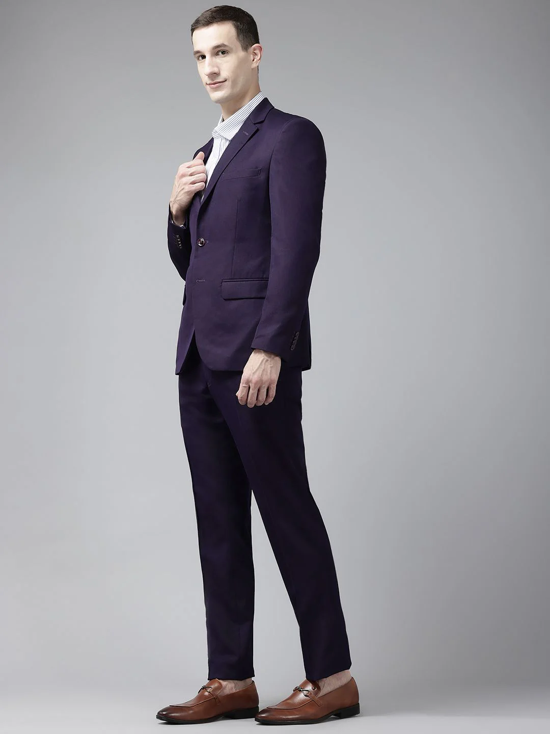 Park Avenue Notched Lapel Collar Slim Fit 2 Piece Formal Suit - Image 5