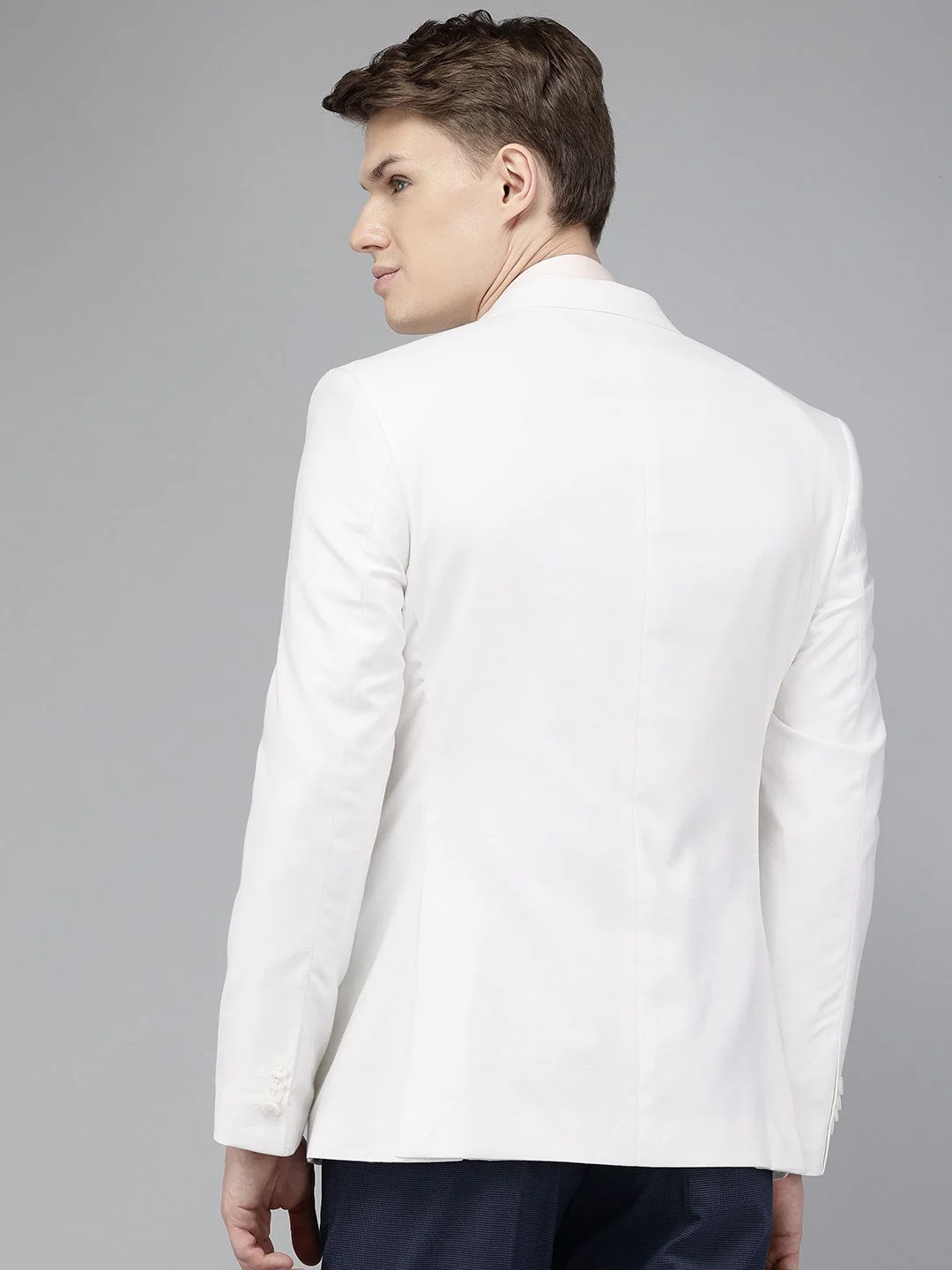 Park Avenue Notched Lapel Single Breasted Super Slim Fit Formal Blazer - Image 5