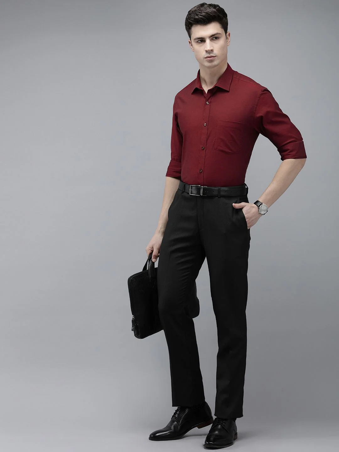 Park Avenue Pure Cotton Slim Fit Cutaway Collar Formal Shirt - Image 6