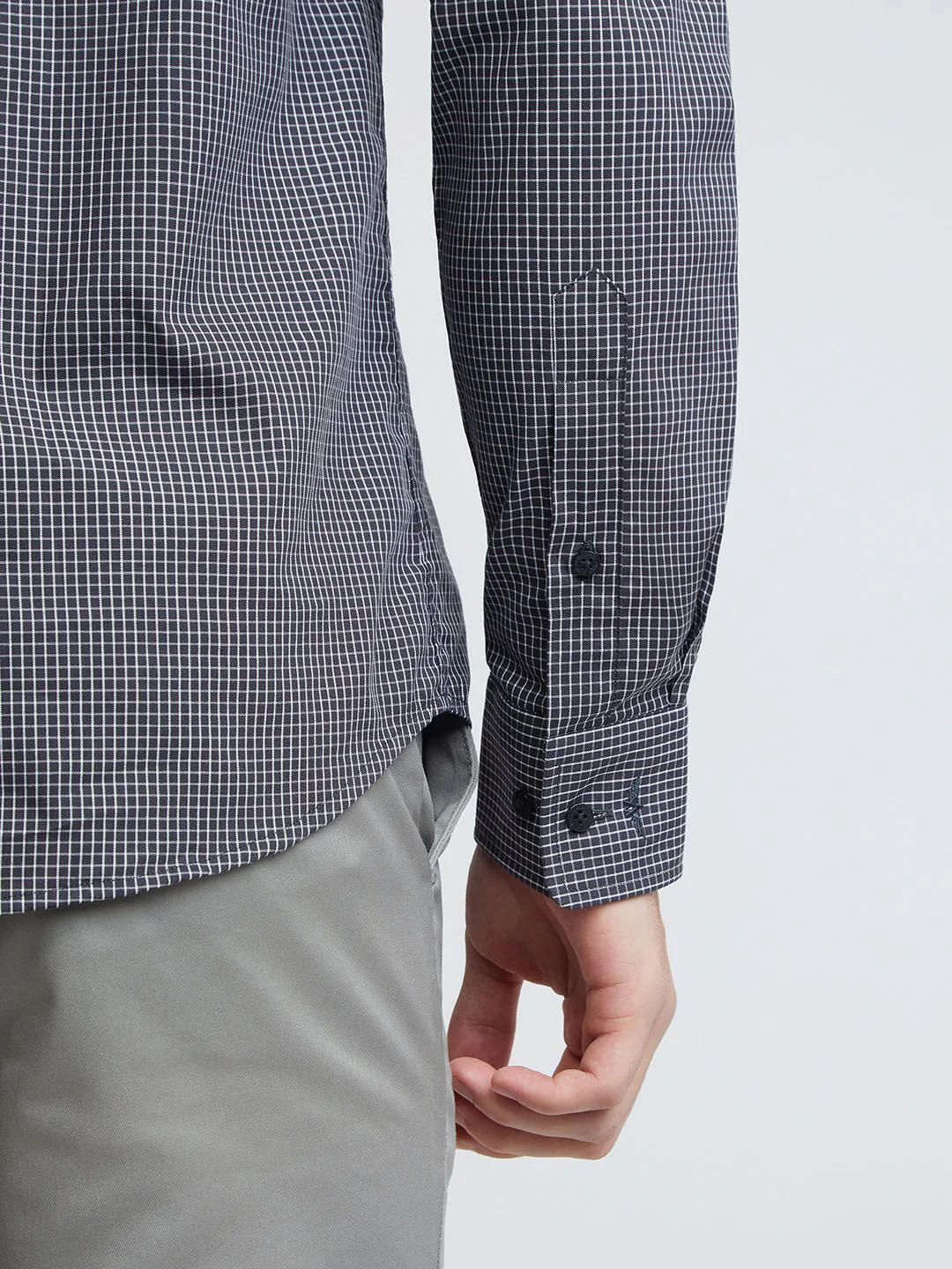 Park Avenue Pure Cotton Slim Fit Micro Checked Formal Shirt - Image 7