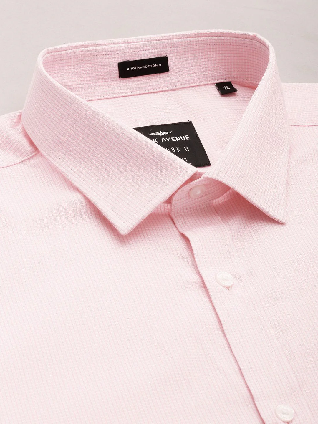 Park Avenue Pure Cotton Slim Fit Micro Checked Formal Shirt - Image 2