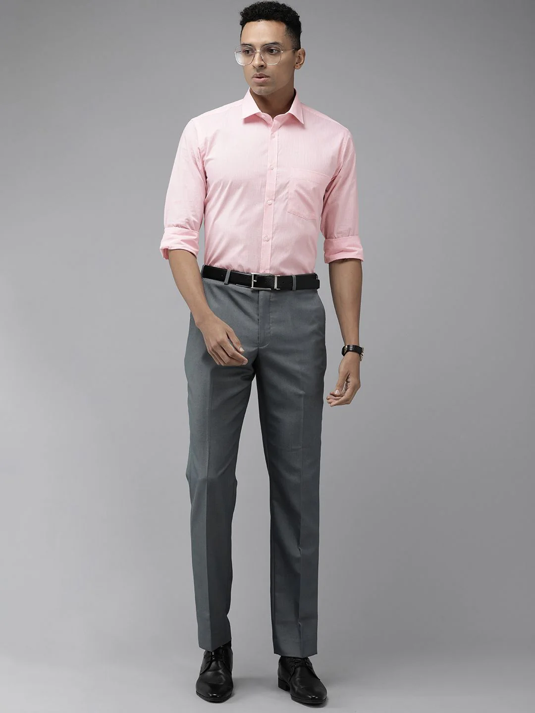 Park Avenue Pure Cotton Slim Fit Micro Checked Formal Shirt - Image 6