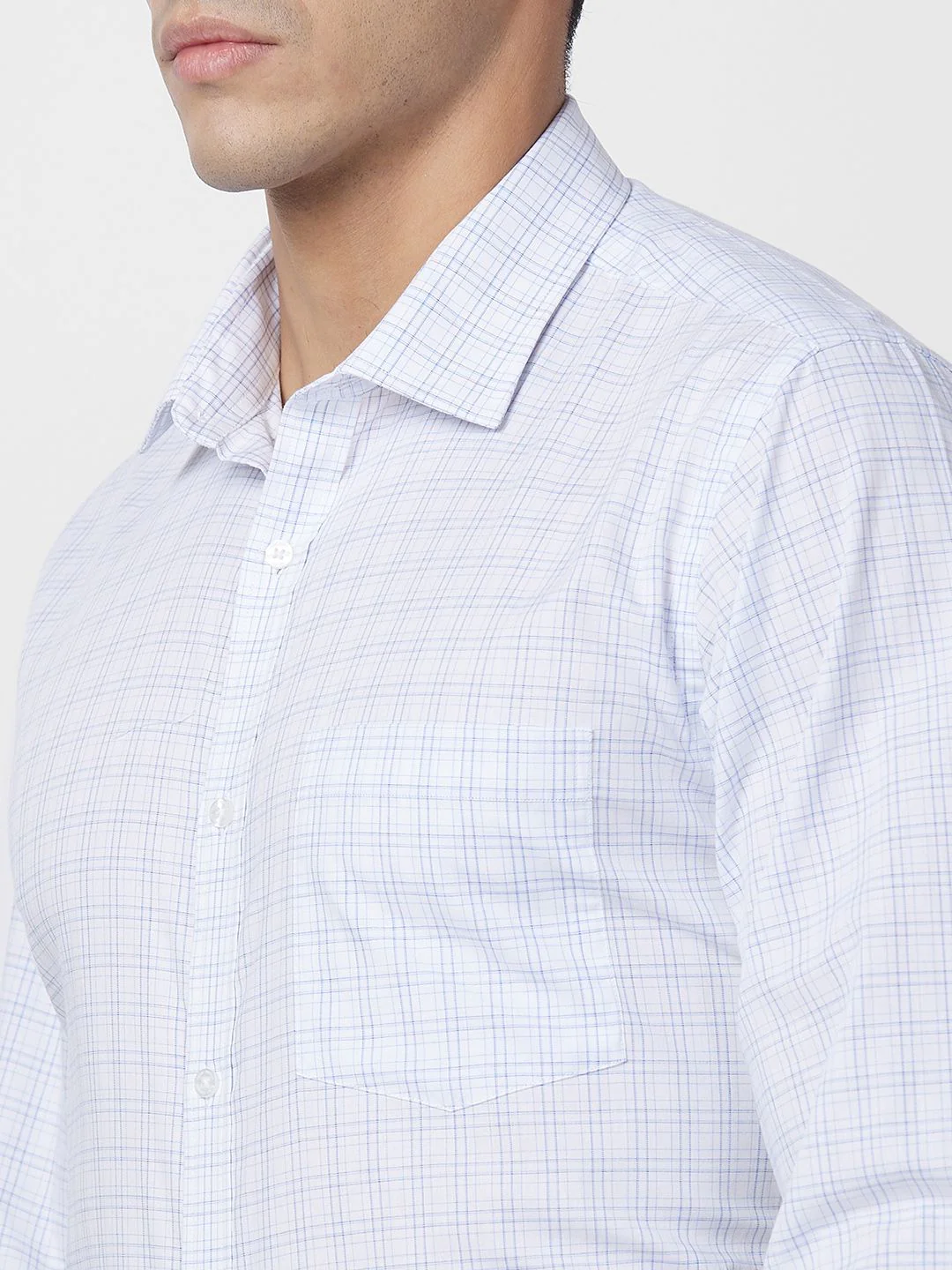 Park Avenue Pure Cotton Slim Fit Opaque Checked Formal Shirt - Image 2