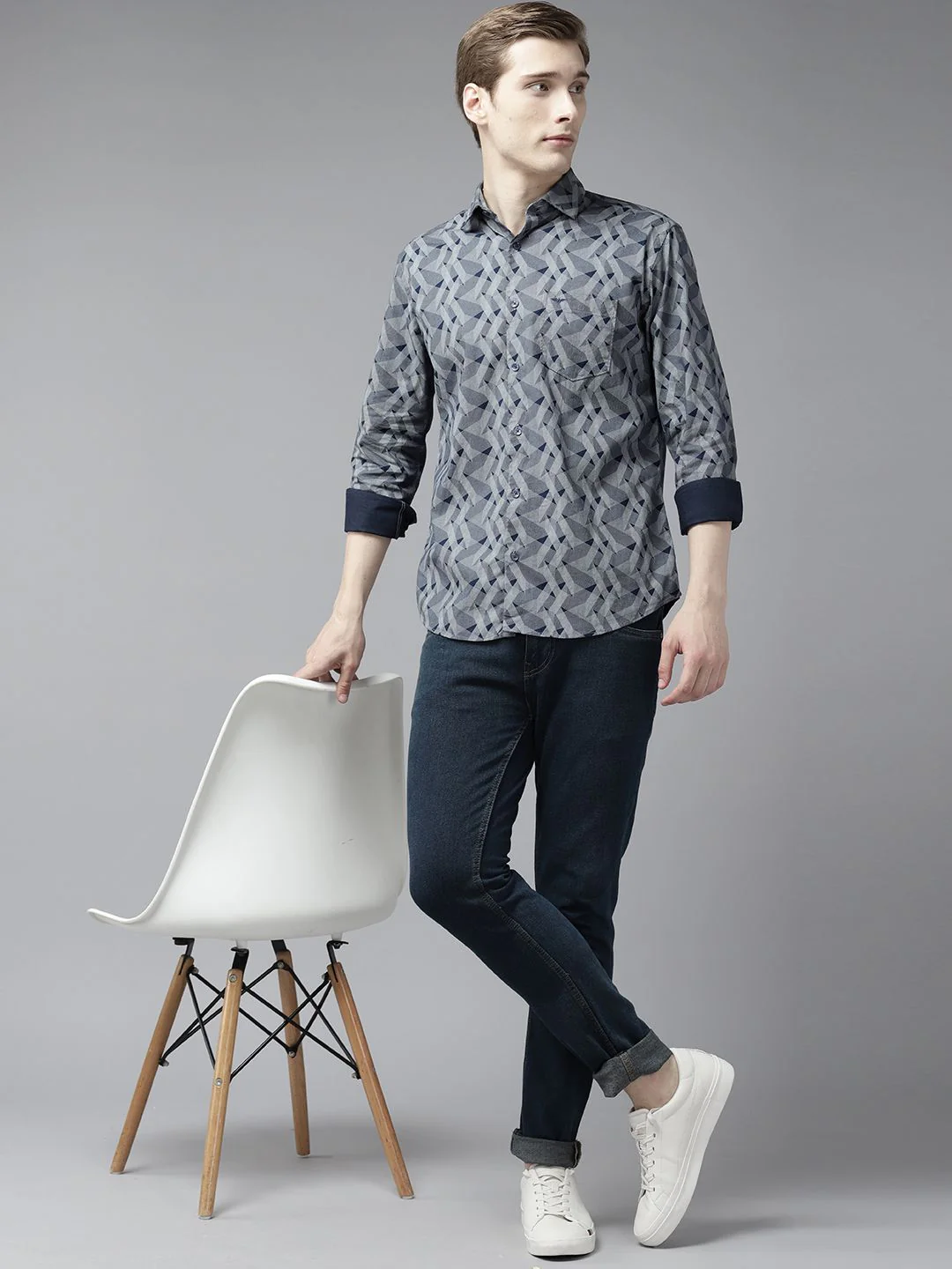 Park Avenue Pure Cotton Slim Fit Printed Casual Shirt - Image 6