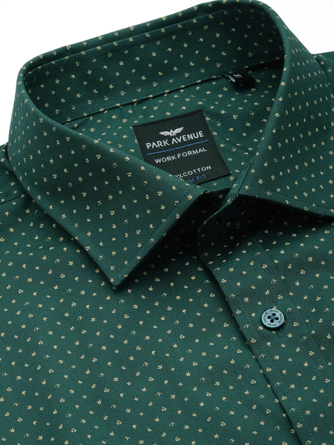 Park Avenue Pure Cotton Slim Fit Printed Formal Shirt - Image 2