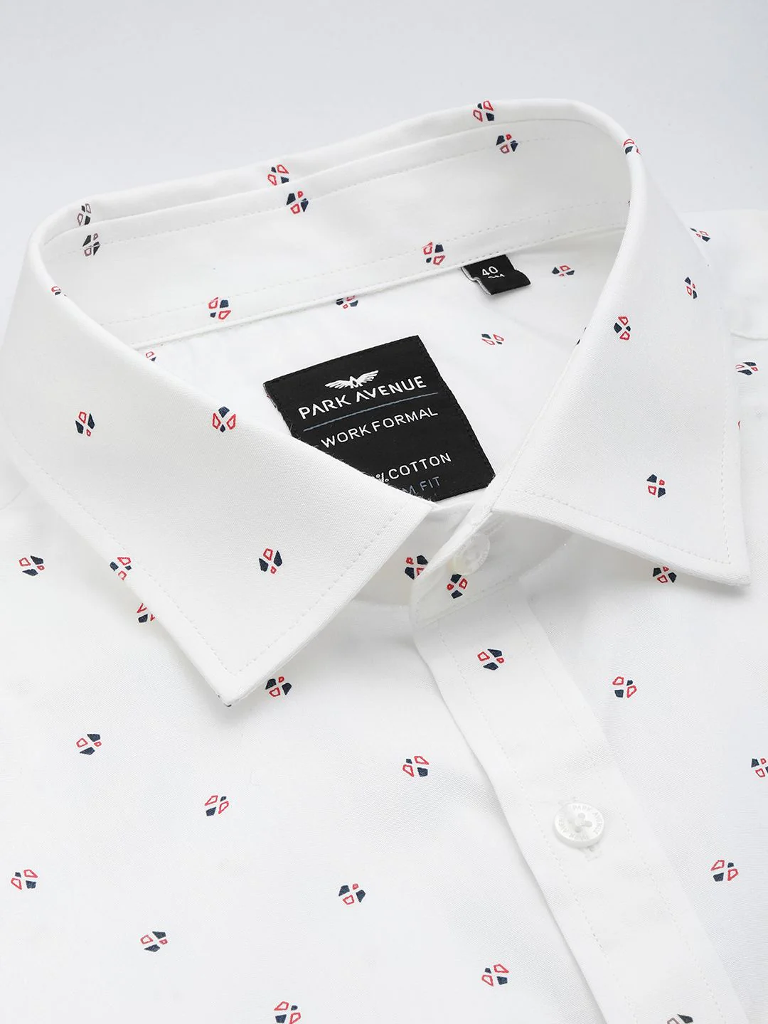 Park Avenue Pure Cotton Slim Fit Printed Formal Shirt - Image 2