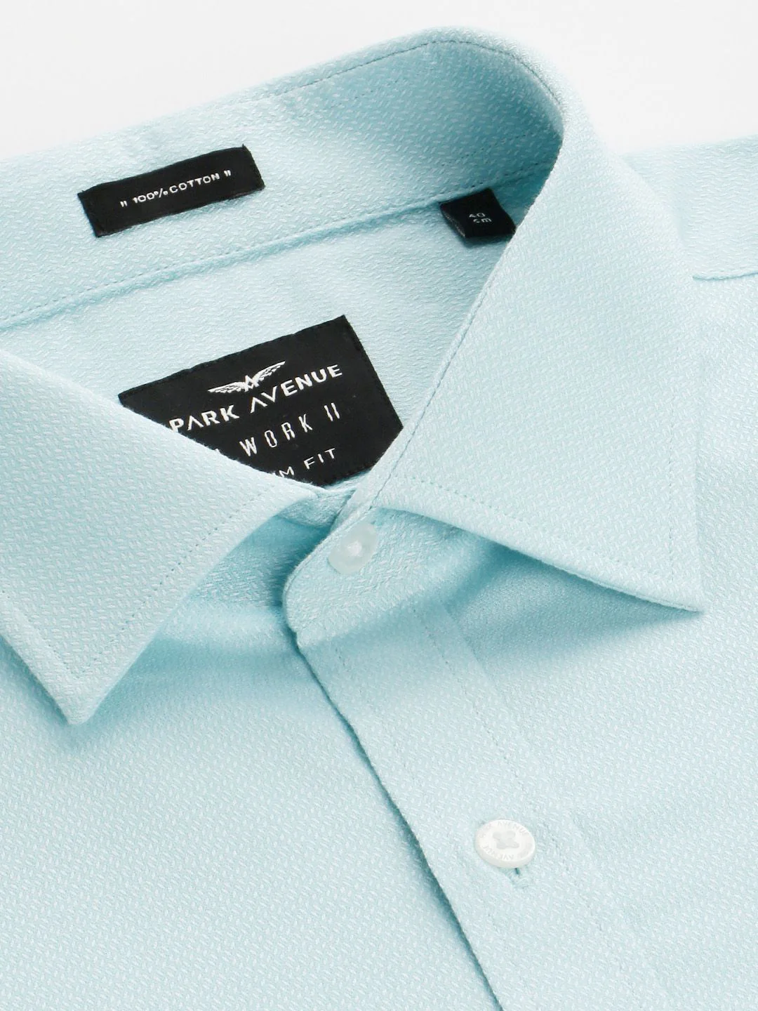 Park Avenue Pure Cotton Slim Fit Self Design Textured Formal Shirt - Image 2