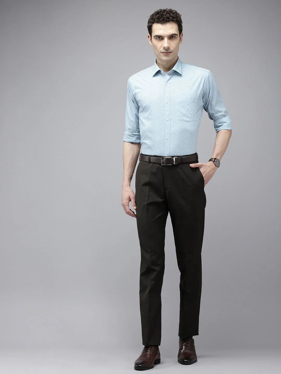Park Avenue Pure Cotton Slim Fit Tropical Printed Formal Shirt - Image 6