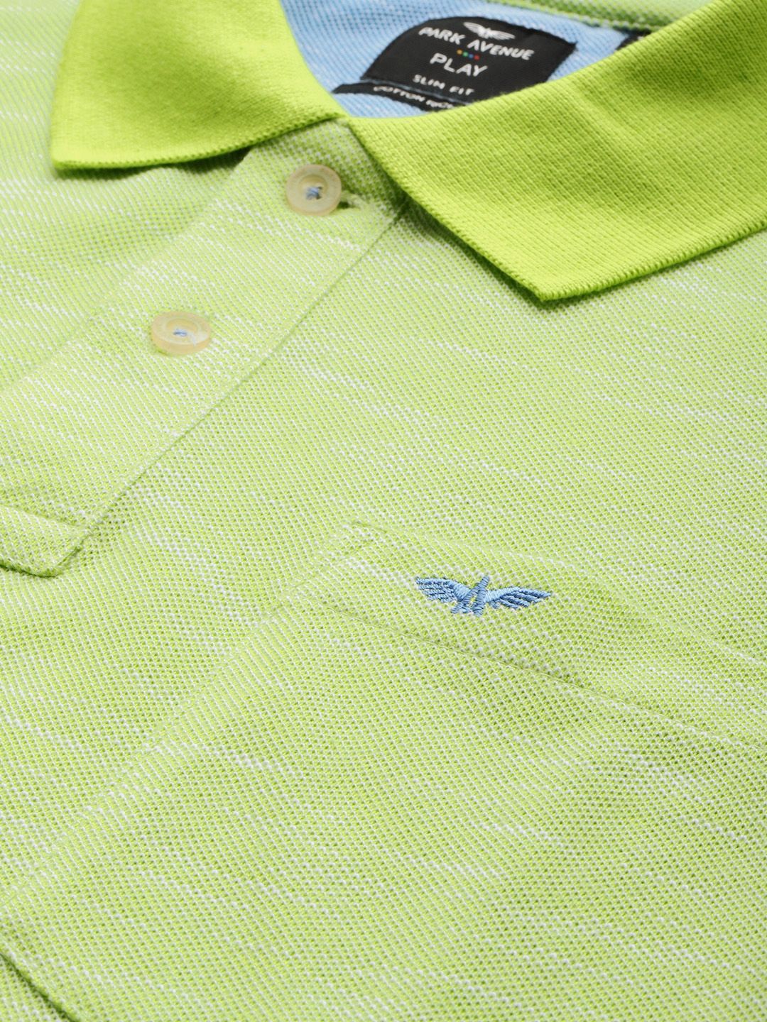 Park Avenue Self Design Polo Collar Pocket Slim Fit T-shirt - Image 2