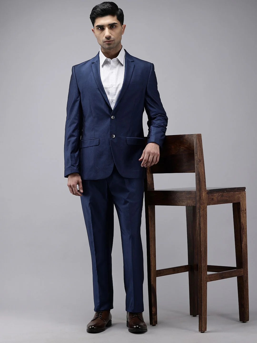 Park Avenue Self Design Single Breasted 2-Peice Suit - Image 6