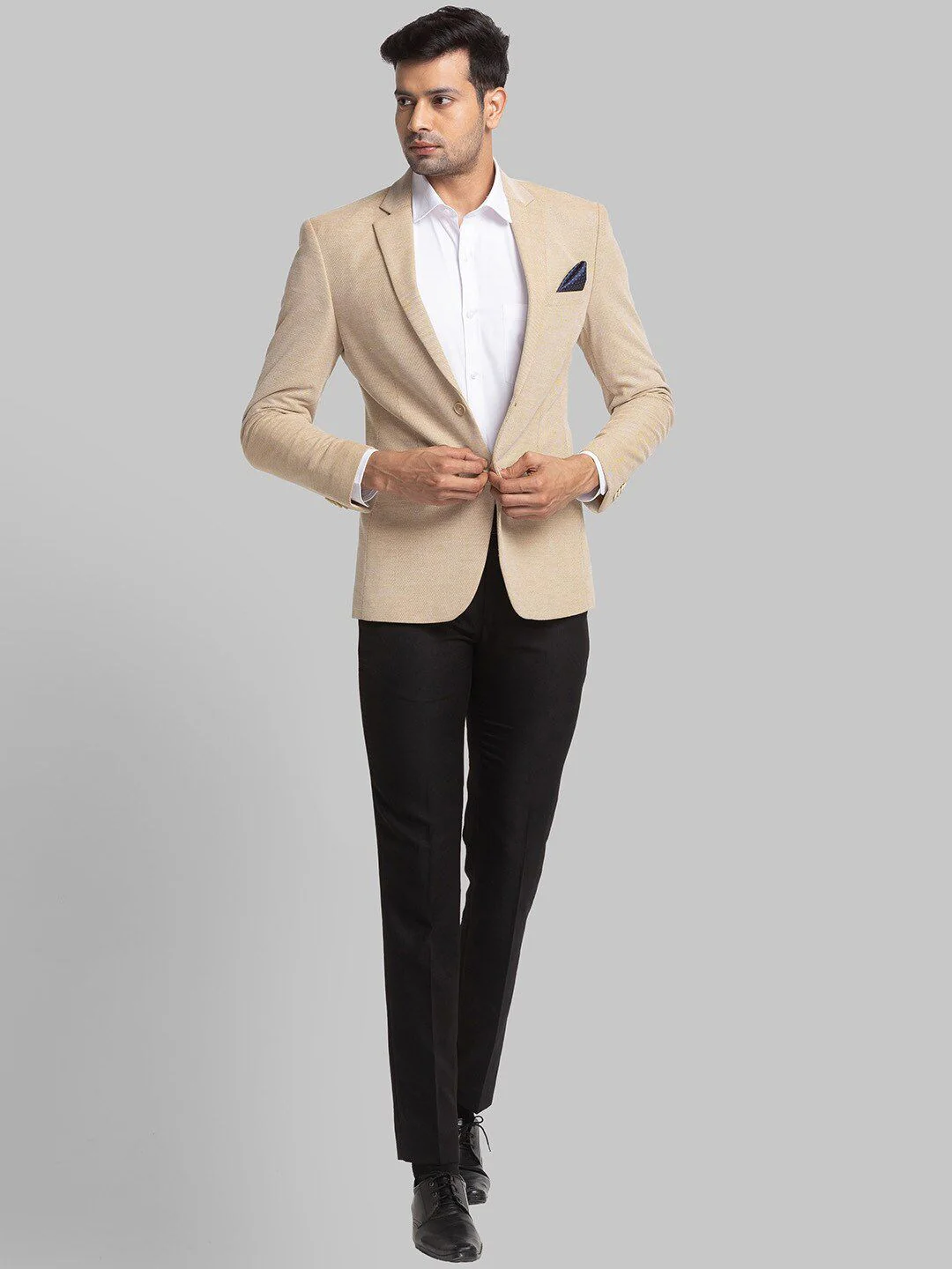 Park Avenue Self Design Single-Breasted Active Fit Casual Blazer - Image 6