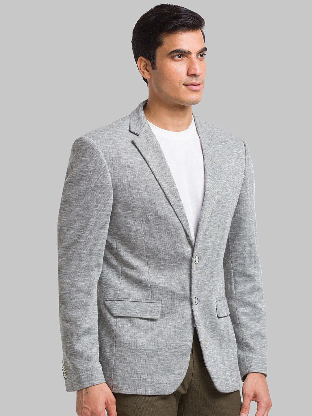 Park Avenue Self Design Super Slim Fit Single-Breasted Casual Blazer - Image 2