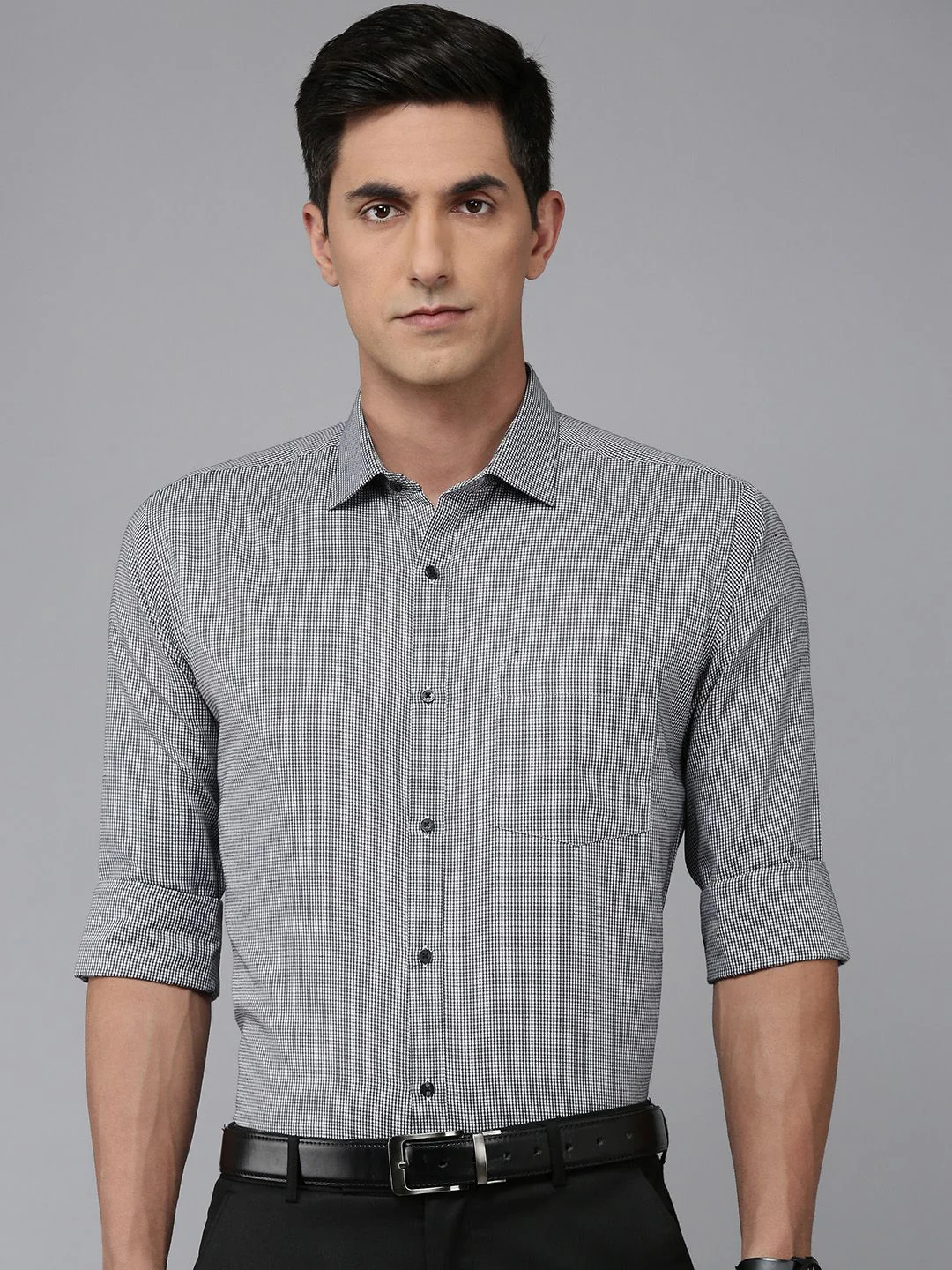 Park Avenue Self Design Slim Fit Formal Shirt - Image 5