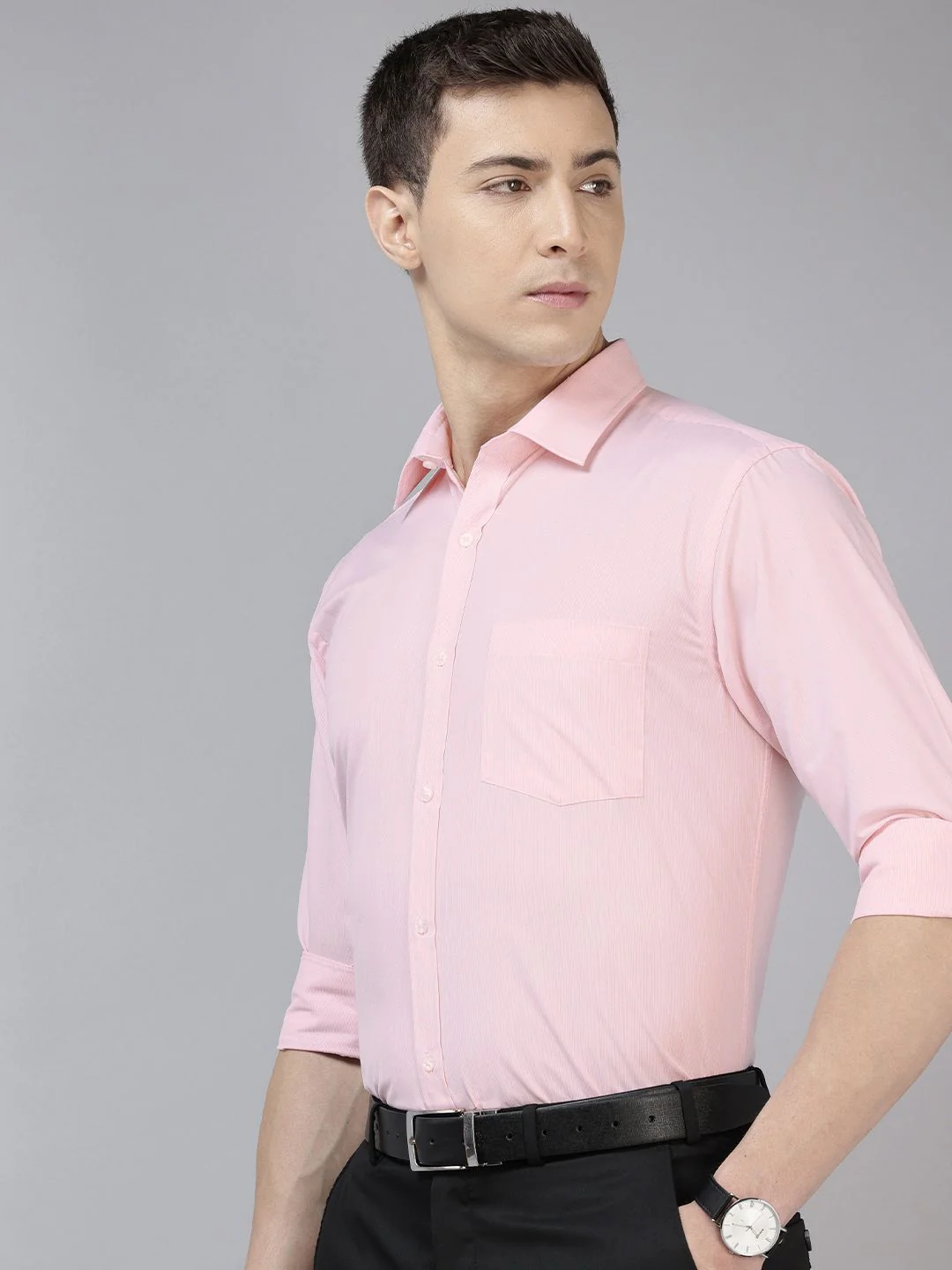 Park Avenue Self-Design Slim Fit Formal Shirt - Image 5