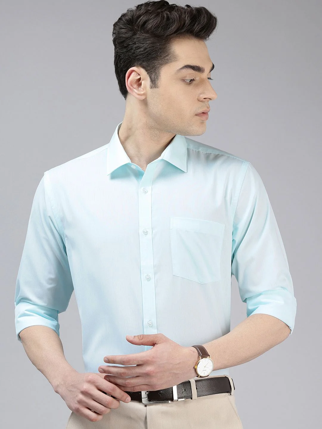 Park Avenue Self-Design Slim Fit Formal Shirt - Image 5