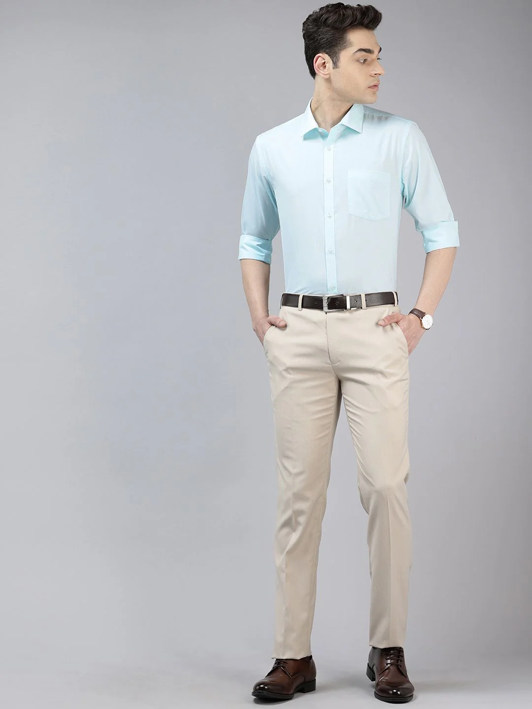 Park Avenue Self-Design Slim Fit Formal Shirt - Image 6