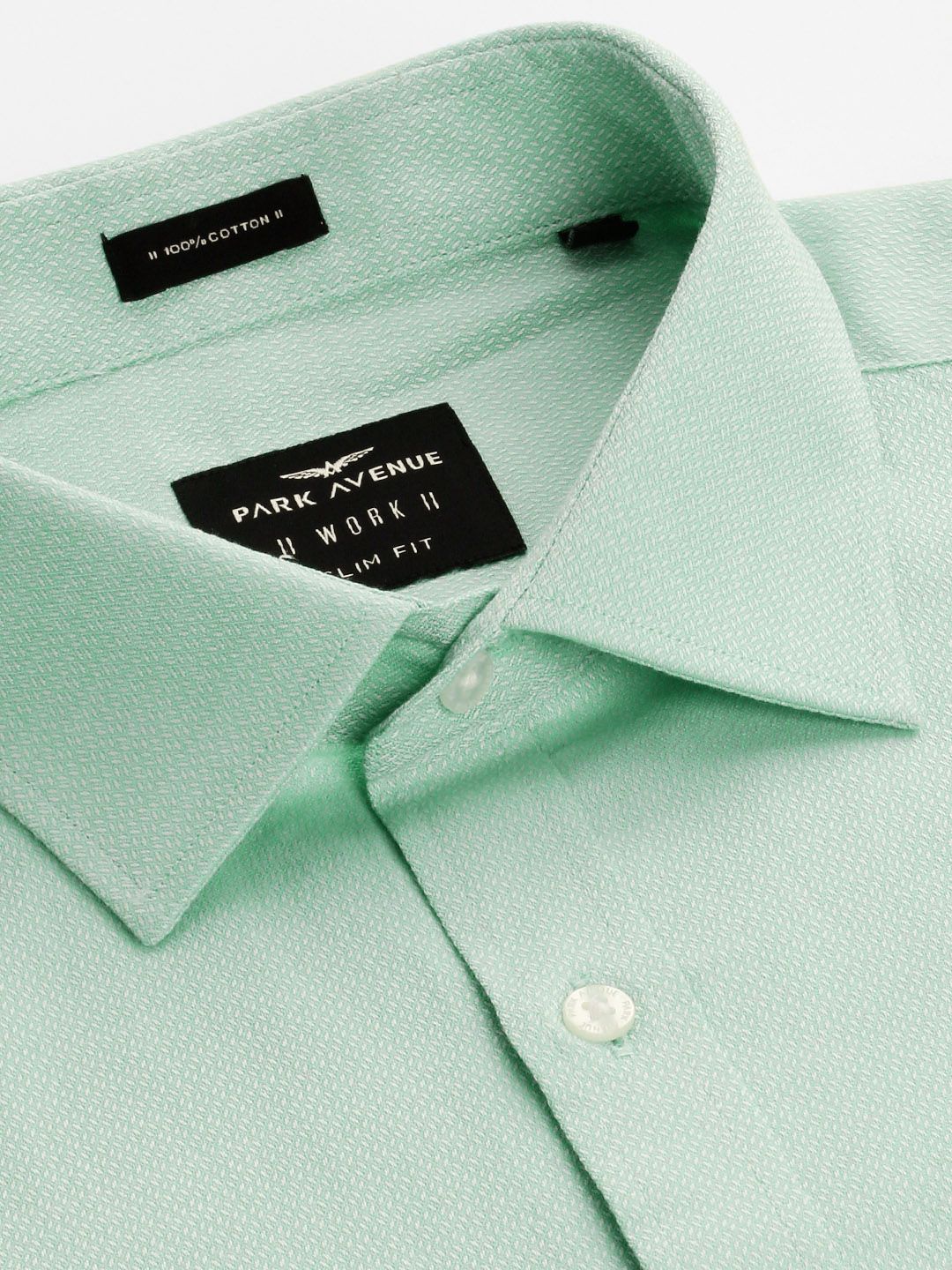Park Avenue Self Design Slim Fit Pure Cotton Formal Shirt - Image 2