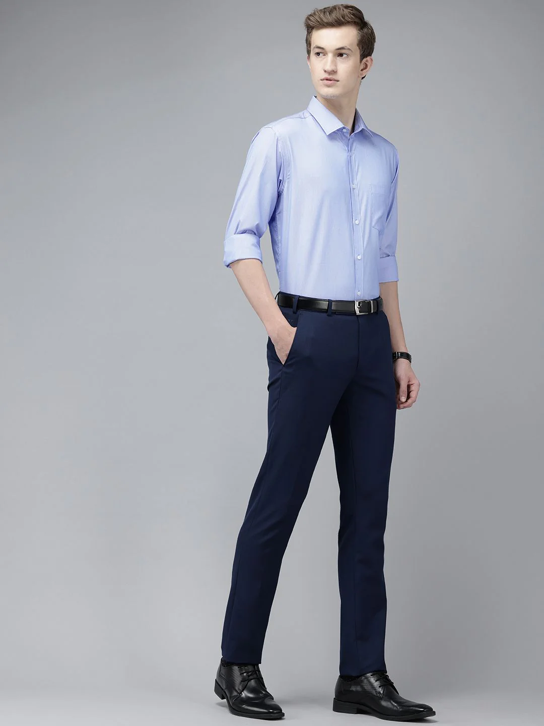 Park Avenue Self Design Slim Fit Textured Formal Shirt - Image 6
