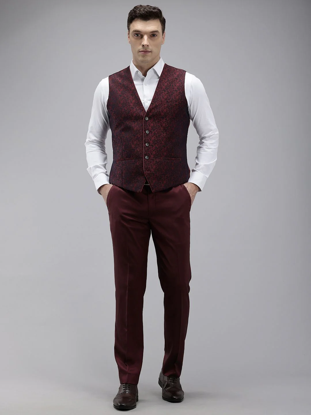 Park Avenue Single Breasted Slim Fit 3-Piece Party Wear Suit - Image 2