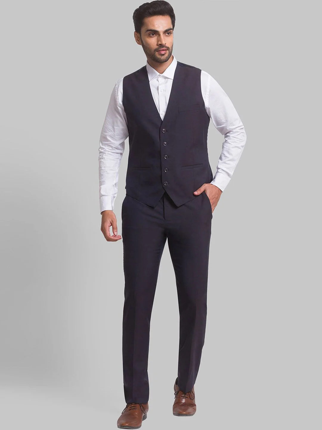 Park Avenue Single-Breasted Super Slim-Fit 3-Piece Formal Suit - Image 6