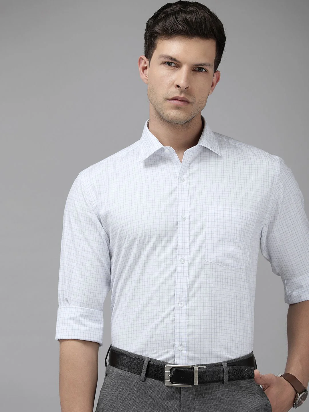Park Avenue Slim Fit Checked Formal Shirt