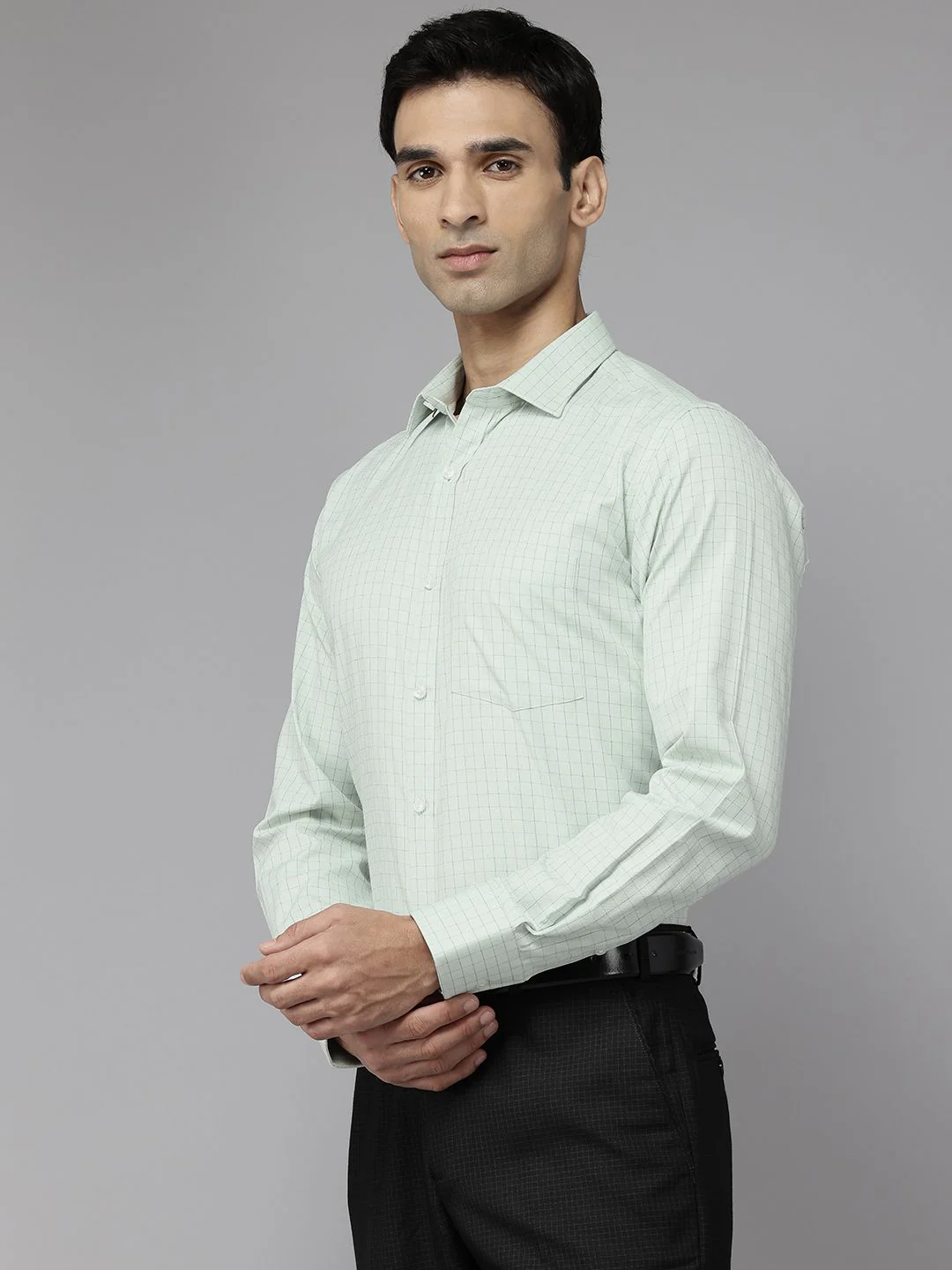 Park Avenue Slim Fit Checked Formal Shirt - Image 5