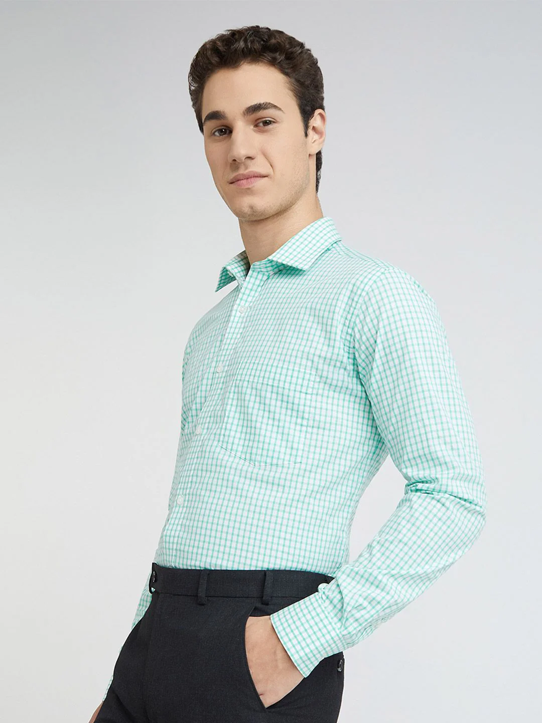 Park Avenue Slim Fit Checked Formal Shirt - Image 5