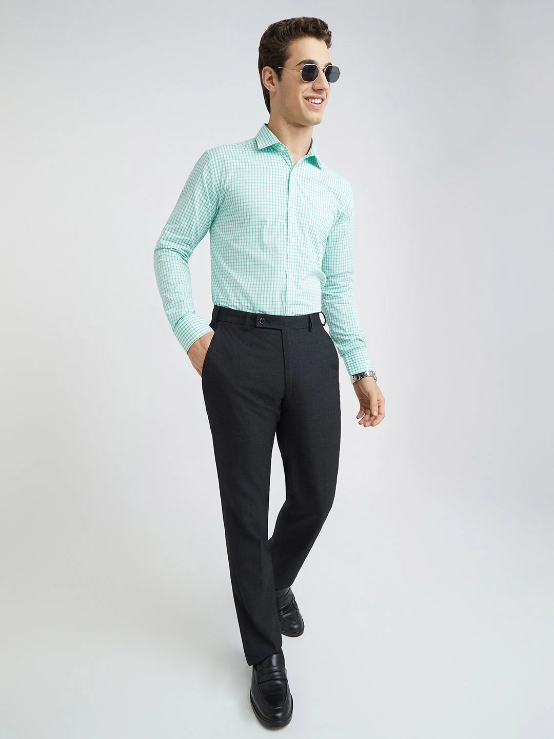 Park Avenue Slim Fit Checked Formal Shirt - Image 6
