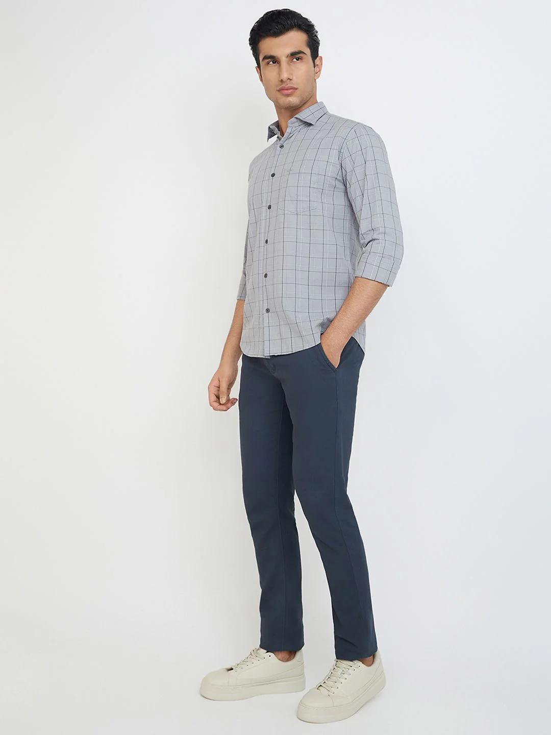 Park Avenue Slim Fit Checked Pure Cotton Casual Shirt - Image 6