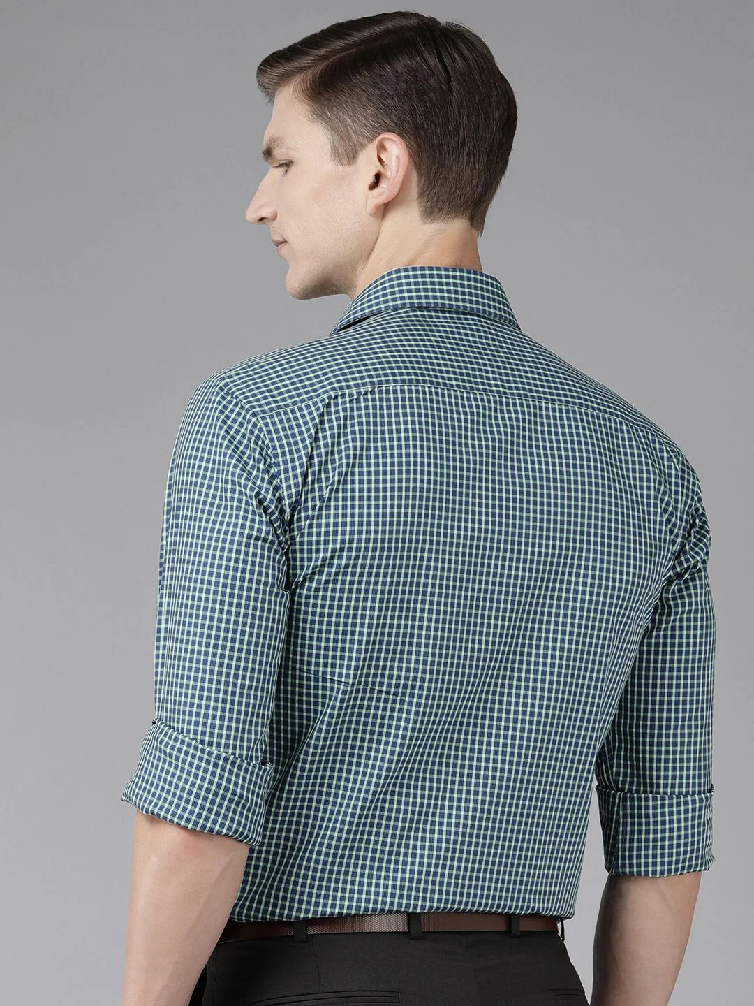 Park Avenue Slim Fit Checked Pure Cotton Formal Shirt - Image 6