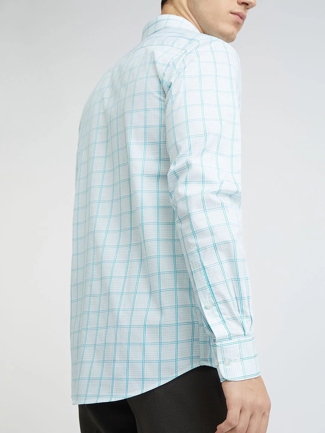 Park Avenue Slim Fit Checked Pure Cotton Formal Shirt - Image 7