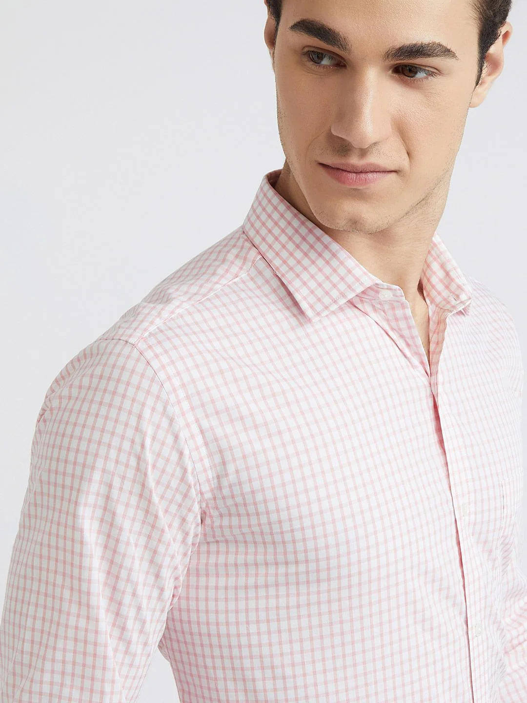 Park Avenue Slim Fit Checked Pure Cotton Formal Shirt - Image 2