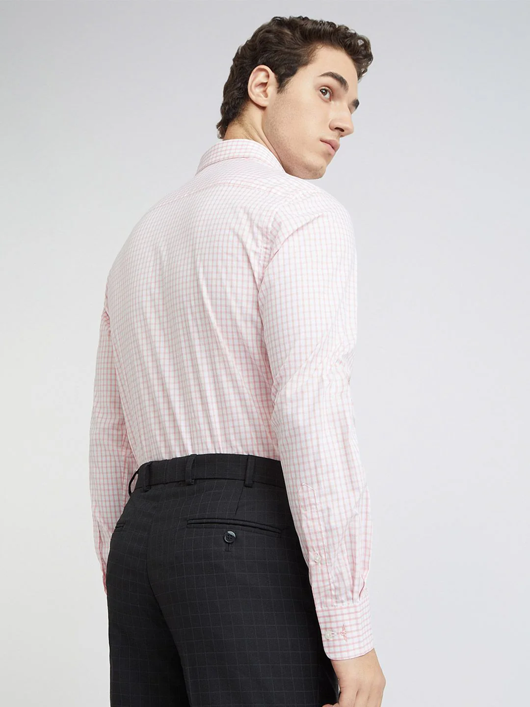 Park Avenue Slim Fit Checked Pure Cotton Formal Shirt - Image 4
