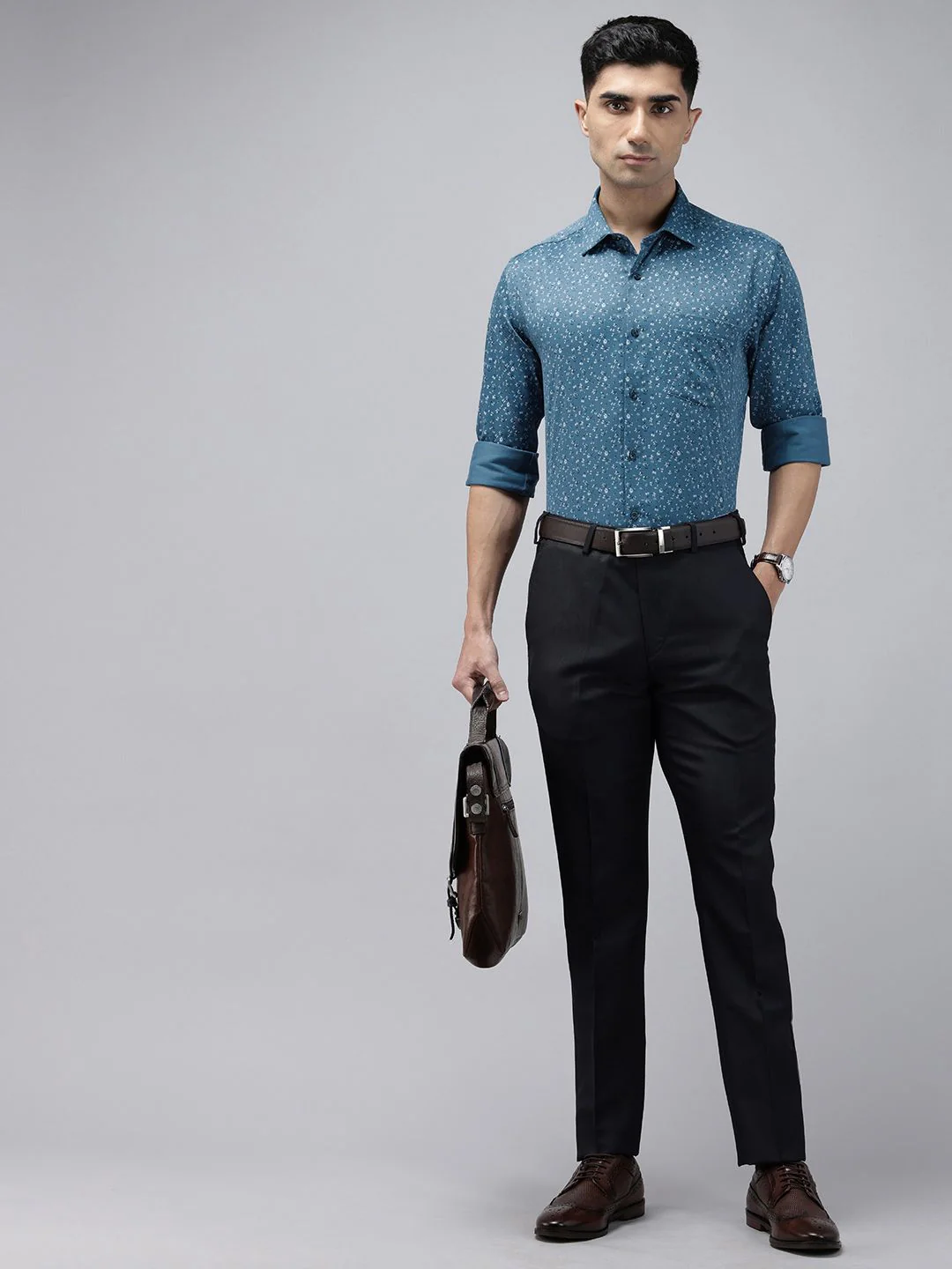 Park Avenue Slim Fit Floral Printed Formal Shirt - Image 6