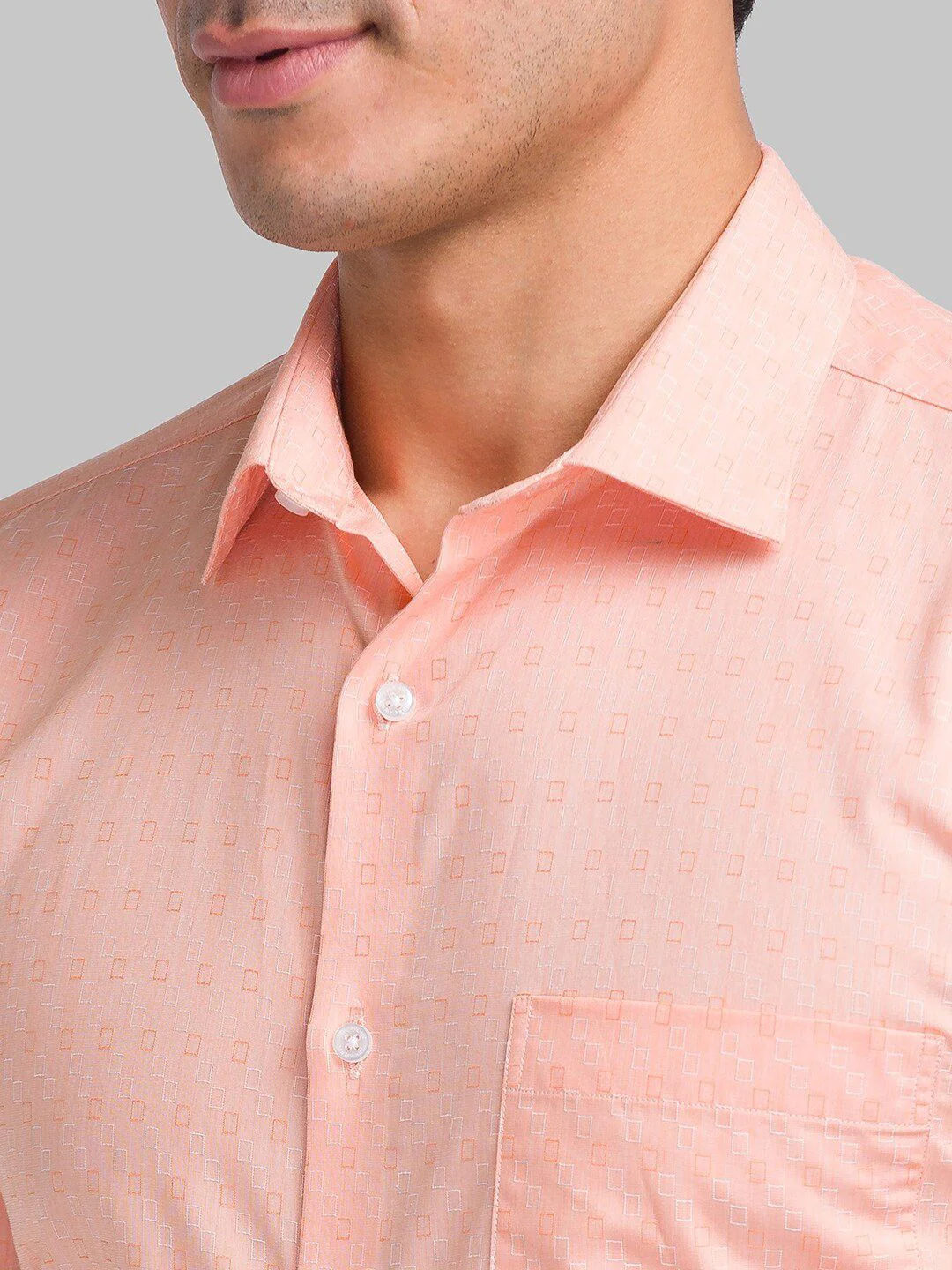 Park Avenue Slim Fit Geometric Printed Pure Cotton Formal Shirt - Image 2