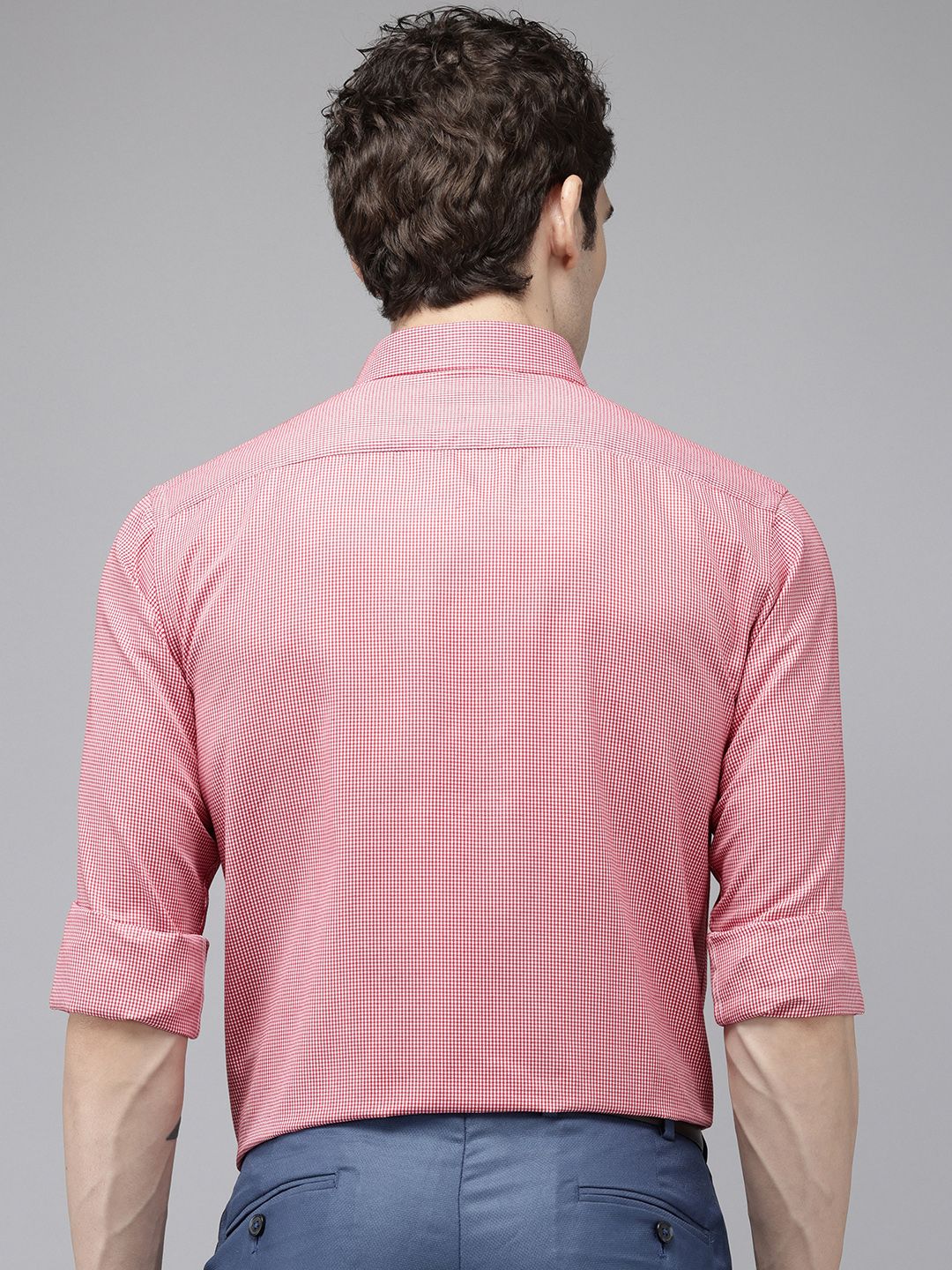 Park Avenue Slim Fit Micro Checked Formal Shirt - Image 4