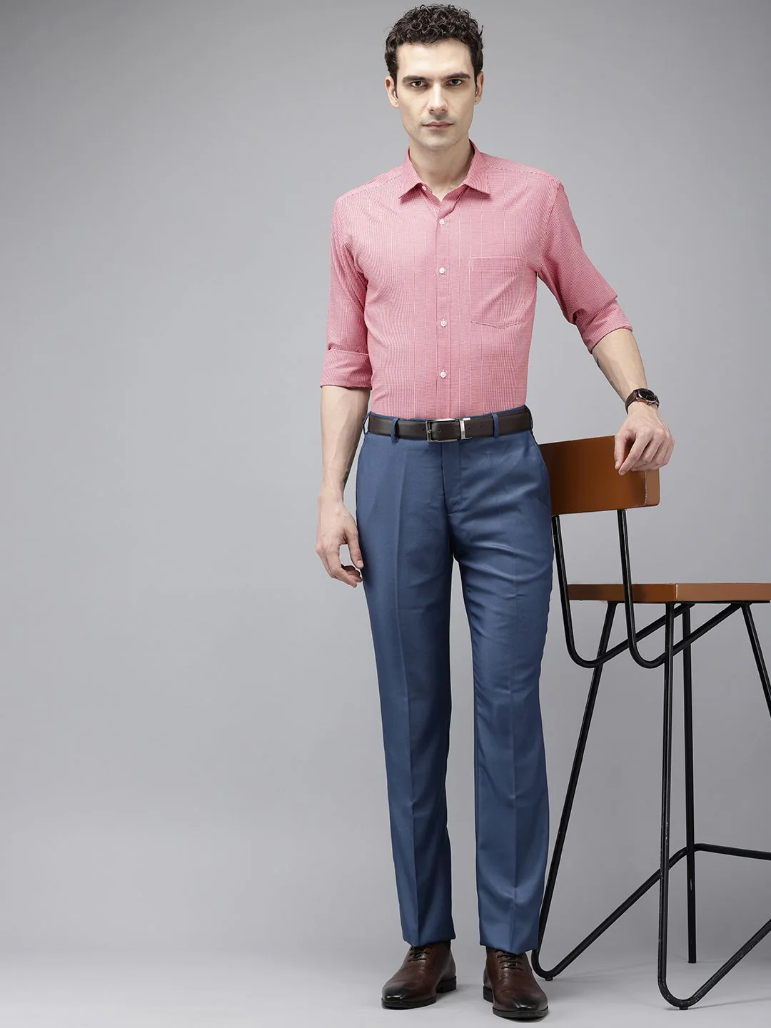 Park Avenue Slim Fit Micro Checked Formal Shirt - Image 6