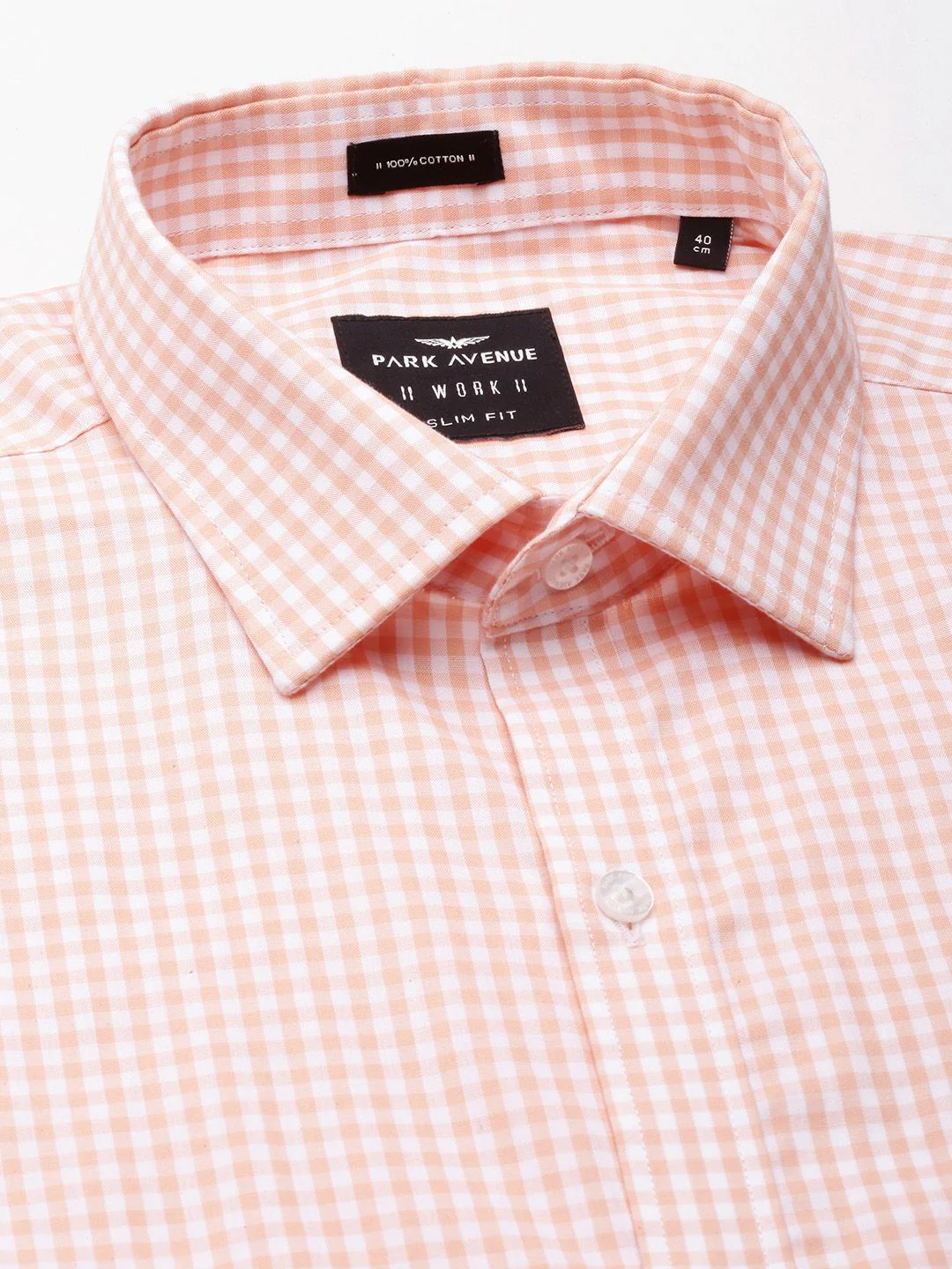 Park Avenue Slim Fit Micro Checked Pure Cotton Formal Shirt - Image 2