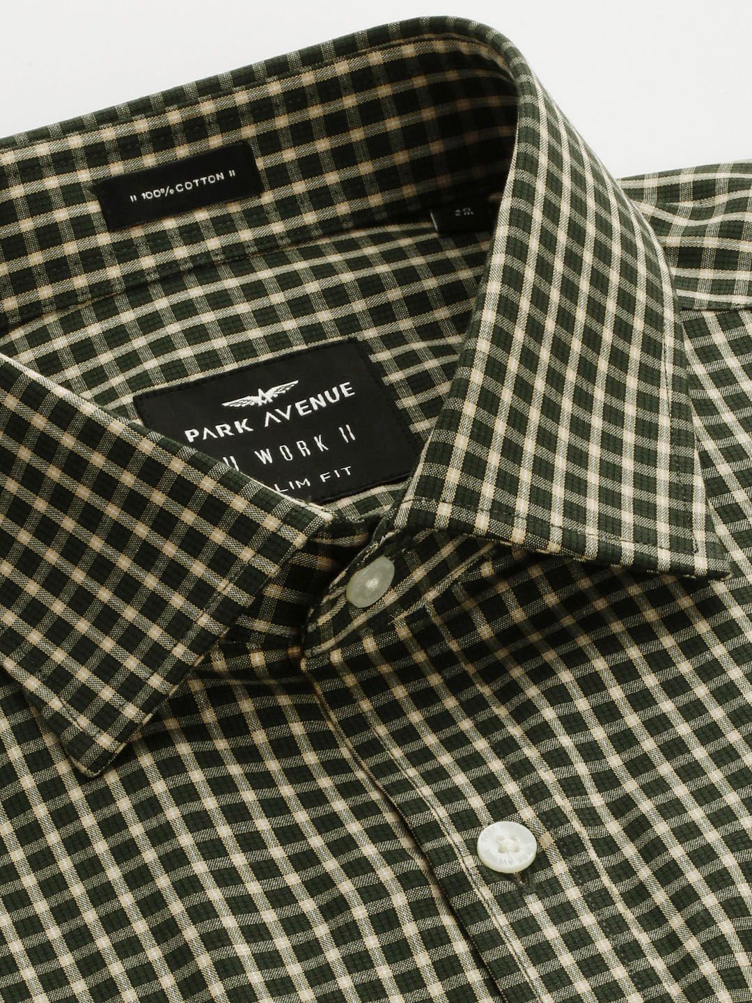 Park Avenue Slim Fit Micro Checked Pure Cotton Formal Shirt - Image 2